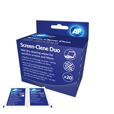 AF Tisztítókendő, képernyőhöz, 20 db nedves-száraz kendőpár, "Screen-Clene Duo"