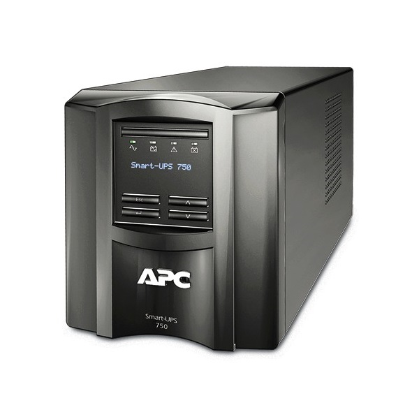 APC szünetmentes, Smart-UPS SMT750IC (6 IEC13) 750VA (500 W) LCD 230V, LINE-INTERAKTÍV torony - USB interfész