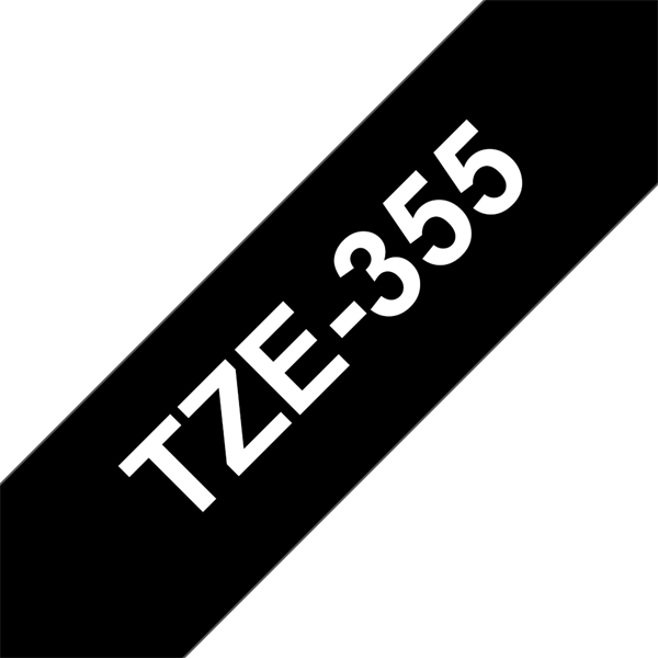 BROTHER szalag TZe-355, Fekete alapon Fehér, Laminált, 24mm  0.94", 8 méter