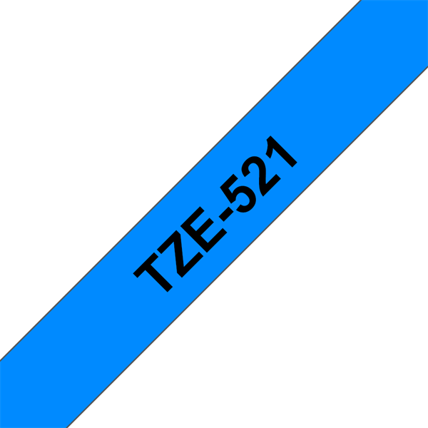 BROTHER szalag TZe-521, Kék alapon Fekete, Laminált, 9mm  0.35", 8 méter