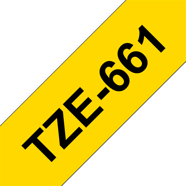 BROTHER szalag TZe-661, Sárga alapon Fekete, Laminált, 36mm  1.4", 8 méter