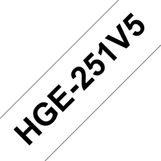 BROTHER szalag HGe-251, Fehér alapon Fekete, Nagy sebességű, 24mm  0.94", 8 méter, 5db/csomag