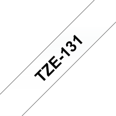 BROTHER szalag TZe-131, Átlátszó alapon Fekete, Laminált, 12mm  0.47", 8 méter