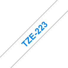 BROTHER szalag TZe-223, Fehér alapon Kék, Laminált, 9mm  0.35", 8 méter