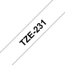 BROTHER szalag TZe-231, Fehér alapon Fekete, Laminált, 12mm  0.47", 8 méter