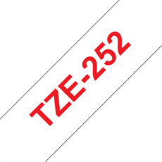 BROTHER szalag TZe-252, Fehér alapon Piros, Laminált, 24mm  0.94", 8 méter