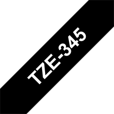 BROTHER szalag TZe-345, Fekete alapon Fehér, Laminált, 18mm  0.7", 8 méter