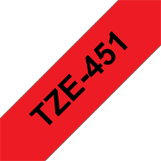 BROTHER szalag TZe-451, Piros alapon Fekete, Laminált, 24mm  0.94", 8 méter