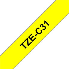 BROTHER szalag TZe-C31, Fluoreszkáló sárga alapon Fekete, Laminált, 12mm  0.47", 5 méter
