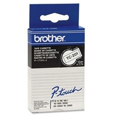 Brother szalag TC201 P-Touch, 12mm fehér alapon fekete