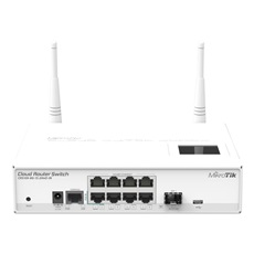 MIKROTIK Cloud Router Switch Wireless, 2,4GHZ, 8x1000Mbps + 1x1000Mbps SFP, Asztali - CRS109-8G-1S-2HND-IN