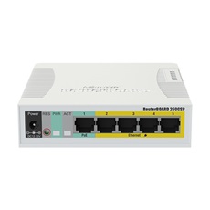 MIKROTIK Cloud Smart Switch 5x1000Mbps (POE Out) + 1x1000Mbps SFP, Menedzselhető, Asztali  - CSS106-1G-4P-1S