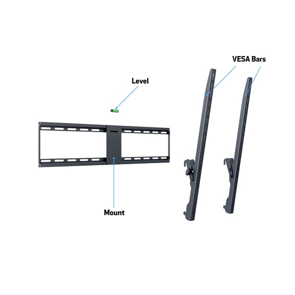 MULTIBRACKETS Fali konzol, M Universal Tilt Wallmount Black Large (55-75", max.VESA: 800x600 mm, 75 kg)