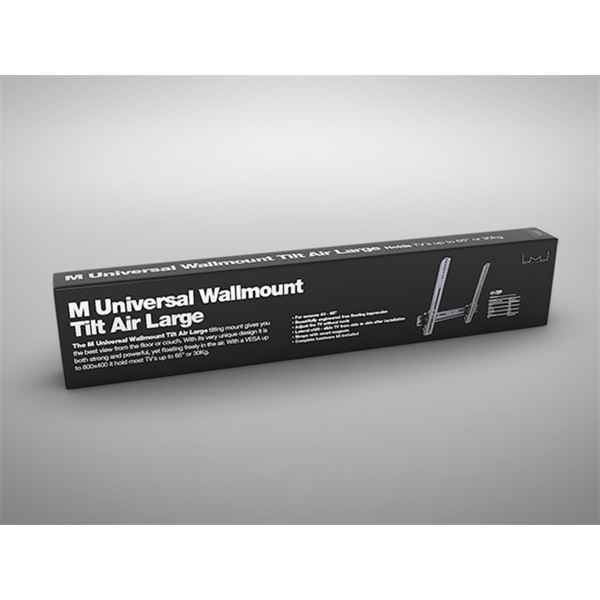MULTIBRACKETS Fali konzol, M Universal Wallmount Tilt Air Large Black (40-85", max.VESA: 800x400 mm, 70 kg)