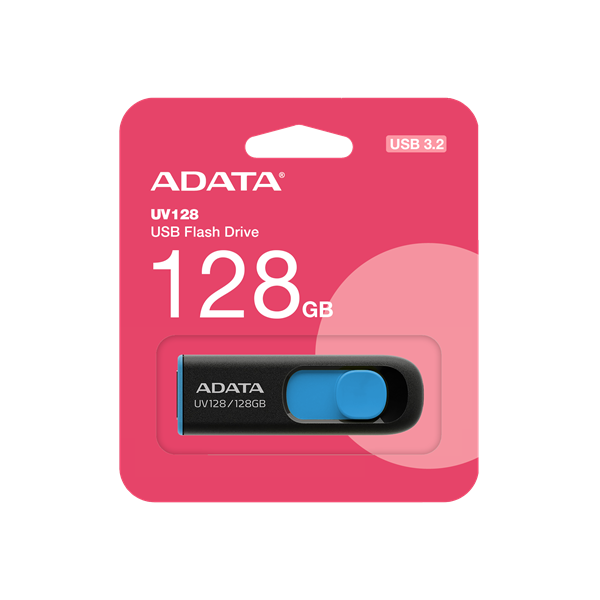 ADATA Pendrive 128GB, UV128 USB 3.2, Fekete-kék