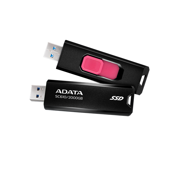 ADATA SSD Külső USB 3.2 2TB SC610, Fekete/Piros