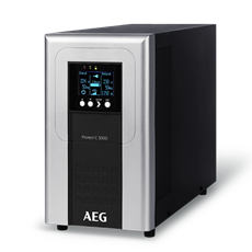AEG szünetmentes tápegység, PROTECT C 3000, 3000VA (2700W), 4x IEC320 C13, online kettős konverziós UPS, AVR, LCD