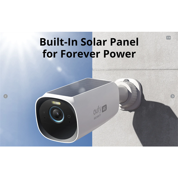ANKER EUFYCAM3 S330 Biztonsági Kamera Rendszer (2+1) 4K, Beépített Napelem, WiFi-s, vízálló, kültéri - T88713W1