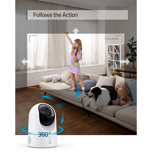 ANKER EUFY Kamera, E220 Solo IndoorCam P24, 2K, Mozgás követő, WiFi-s, beltéri - T8410322