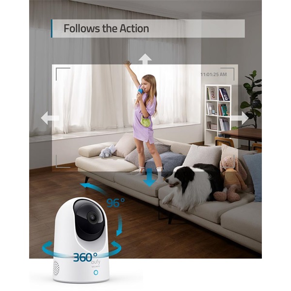 ANKER EUFY Kamera, E220 Solo IndoorCam P24, 2K, Mozgás követő, WiFi-s, beltéri - T8410322