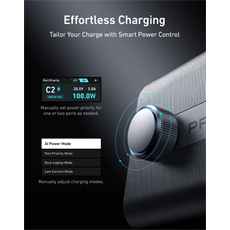 ANKER Hálózati Töltő, Prime Charger GaNPrime, 6 portos, 250W, 4xUSB-C, 2xUSB-A, EU, fekete - A2345341