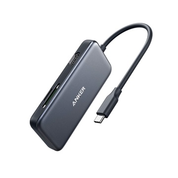 ANKER USB HUB, PowerExpend 5-in-1, USB-C Media Hub, 4K HDMI, 2xUSB3.0, SD/TF kártyaolvasóval - A8334HA1