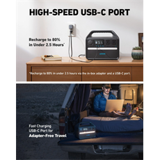 ANKER SOLIX Hordozható Akkumulátor PowerHouse 535, 512Wh - 500W, EU, fekete