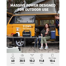 ANKER SOLIX Hordozható Akkumulátor PowerHouse 535, 512Wh - 500W, EU, fekete