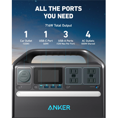 ANKER SOLIX Hordozható Akkumulátor PowerHouse 535, 512Wh - 500W, EU, fekete