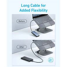 ANKER USB HUB 364 10-in-1, USB-C, Dual 4K HDMI, 2xUSB3.2, 1xLAN, 2xUSB2.0, SD kártyaolvasóval - A83A2G11