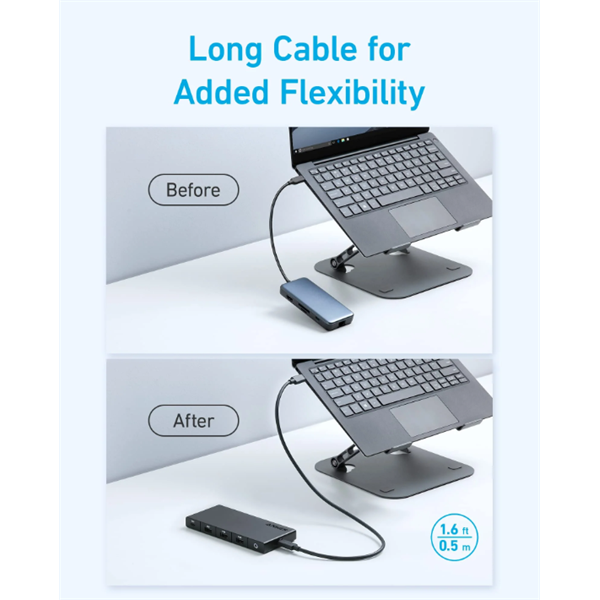 ANKER USB HUB 364 10-in-1, USB-C, Dual 4K HDMI, 2xUSB3.2, 1xLAN, 2xUSB2.0, SD kártyaolvasóval - A83A2G11