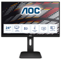 AOC IPS monitor 23.8" 24P1, 1920x1080, 16:9, 250cd/m2, 5ms, HDMI/DisplayPort/VGA/DVI/4xUSB, Pivot, hangszóró