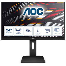 AOC IPS monitor 23.8" 24P1, 1920x1080, 16:9, 250cd/m2, 5ms, VGA/DVI/HDMI/DisplayPort/4xUSB, Pivot, hangszóró