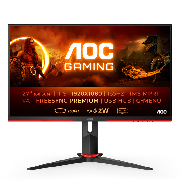 AOC Ívelt Gaming 165Hz monitor 27