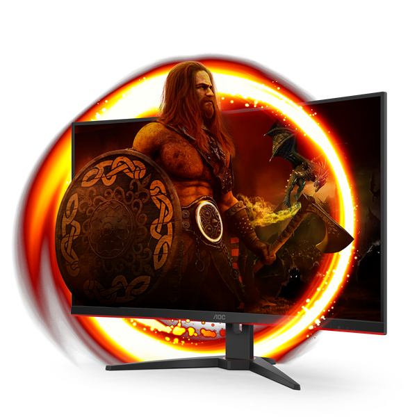 AOC Ívelt Gaming 240Hz VA monitor 31.5" C32G2ZE/BK, 1920x1080, 16:9, 300cd/m2, 1ms, 2xHDMI/DisplayPort