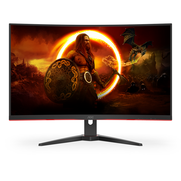 AOC Ívelt Gaming 240Hz VA monitor 31.5" C32G2ZE/BK, 1920x1080, 16:9, 300cd/m2, 1ms, 2xHDMI/DisplayPort