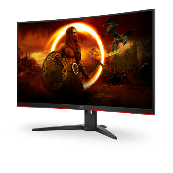 AOC Ívelt Gaming 240Hz VA monitor 31.5" C32G2ZE/BK, 1920x1080, 16:9, 300cd/m2, 1ms, 2xHDMI/DisplayPort