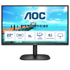 AOC VA monitor 21.5" 22B2H, 1920x1080, 16:9, 250cd/m2, 4ms, VGA/HDMI