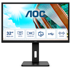 AOC monitor 31.5" Q32P2, 2560x1440, 16:9, 250cd/m2, 4ms, 2xHDMI/DisplayPort/4xUSB, Pivot, hangszóró