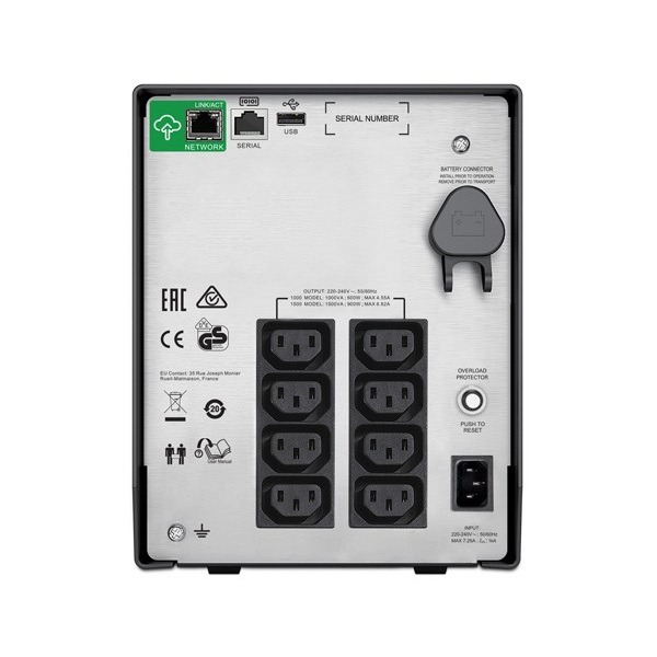 APC Smart-UPS SMC1000IC (8 IEC13) 1000VA (900 W) LCD 230V, LINE-INTERAKTÍV Smart Connect szünetmentes tápegység,torony