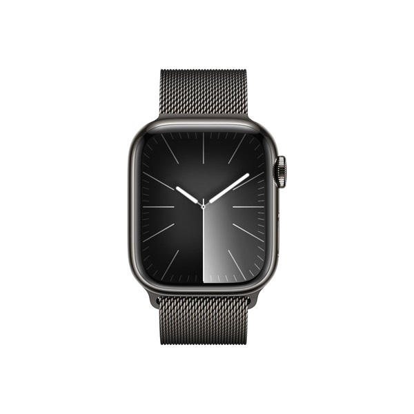 APPLE Watch S9 Cellular 41mm Graphite Stainless Steel Case w Graphite Milanese Loop