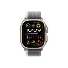APPLE Watch Ultra2 Cellular, 49mm Titanium Case w Green/Grey Trail Loop - M/L