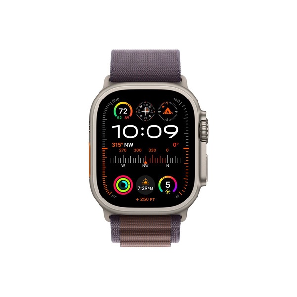 APPLE Watch Ultra2 Cellular, 49mm Titanium Case w Indigo Alpine Loop - Large