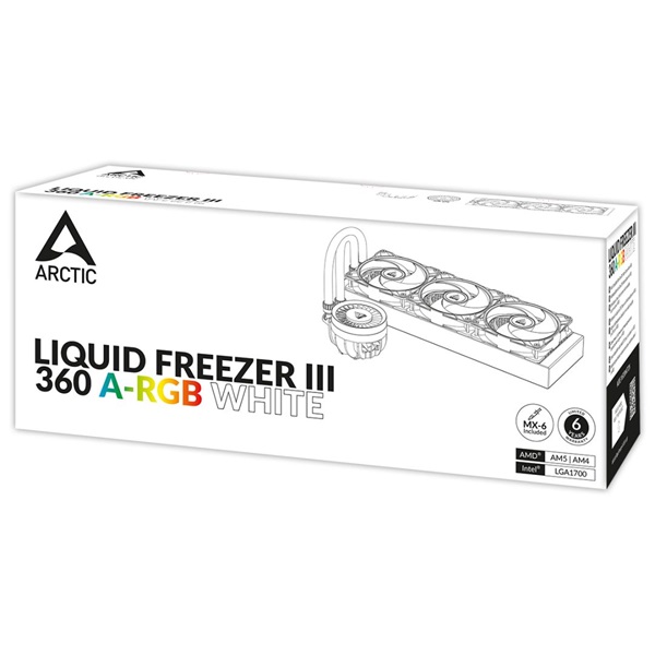 ARCTIC COOLING CPU hűtő Liquid Freezer III 360 A-RGB (vízhűtés), Univerzális Fehér