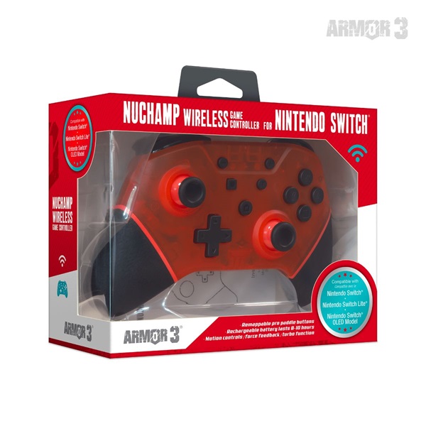 ARMOR3 NUCHAMP Nintendo Switch Kiegészítő Vezeték nélküli kontroller, Piros
