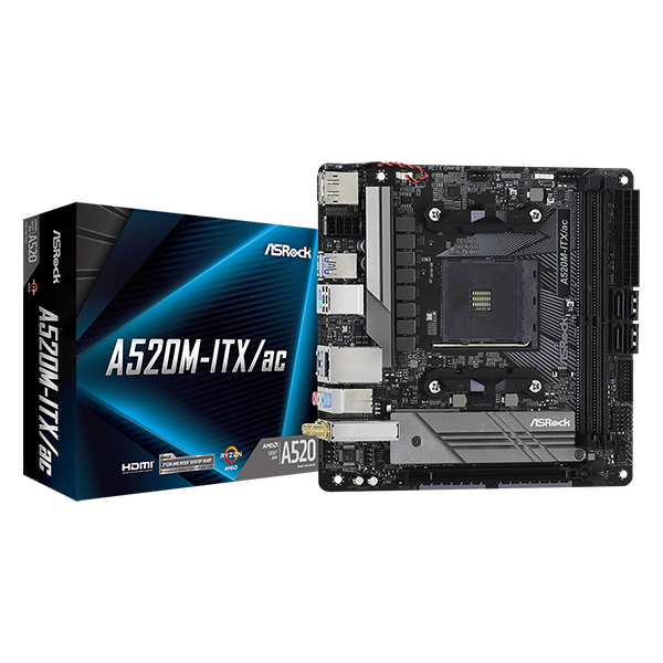 ASROCK Alaplap AM4 A520M-ITX/AC AMD A520, mITX