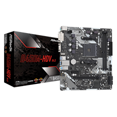 ASROCK Alaplap AM4 B450M-HDV R4.0 AMD B450, mATX