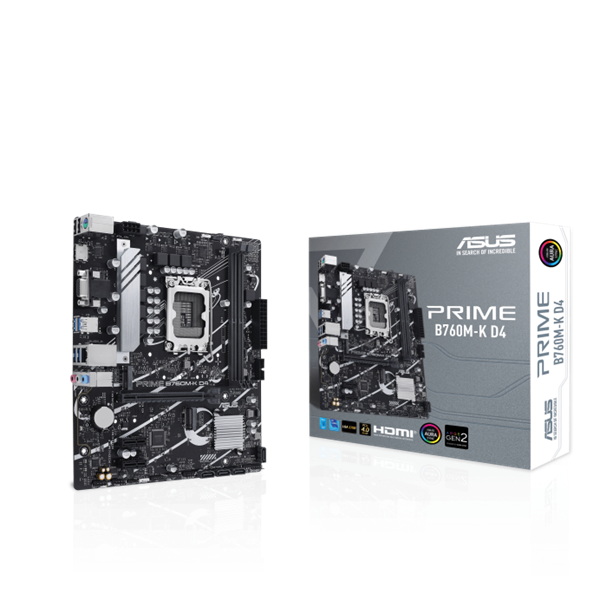 ASUS Alaplap S1700 PRIME B760M-K D4 INTEL Z760, mATX