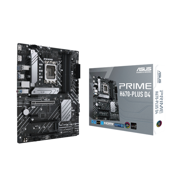 ASUS Alaplap S1700 PRIME H670-PLUS D4 INTEL H670, ATX