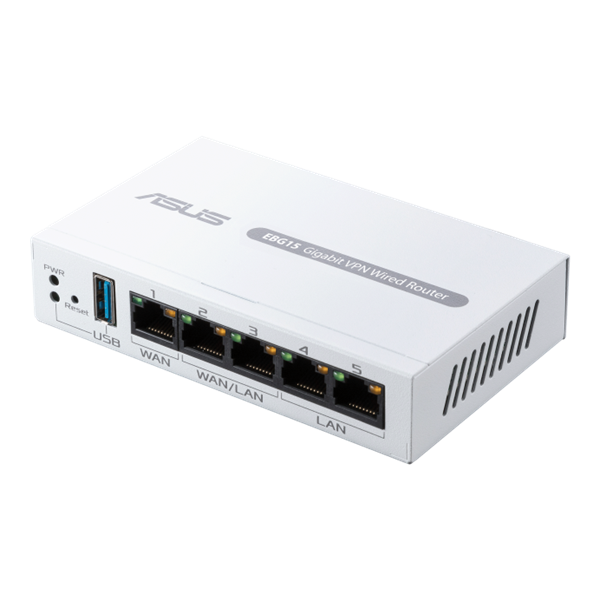 ASUS ExpertWiFi Vezetékes VPN Router 1xWAN(1000Mbps) + 2xWAN/LAN(1000Mbps) +  2xLAN(1000Mbps) + 1xUSB, EBG15